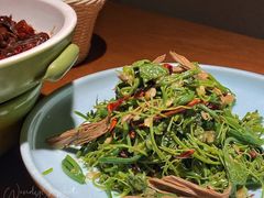 炝香丝瓜尖拌黑腐竹-三强鸽子(胜利路店)