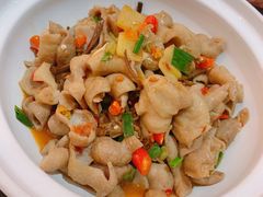 干锅肥肠。-伙工殿餐厅(吉大店)