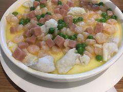 浇汁虾仁鲈鱼炖蛋-穆桂英美食(城中店)