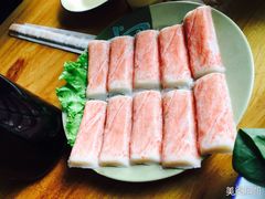 招牌生吃蟹肉-东镇老火锅(长春路首店)