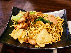 叉烧干捞扁实面-明叔捞面
