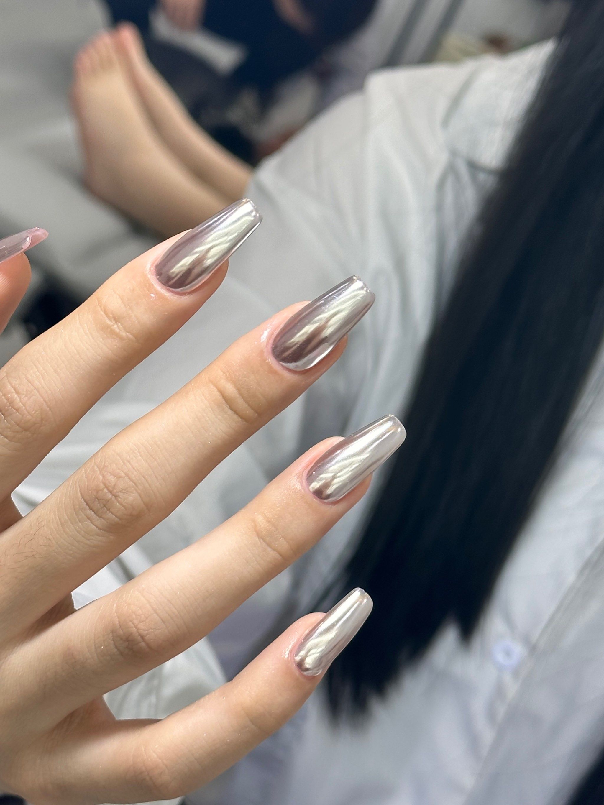 金属感魔镜粉美甲