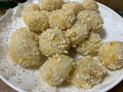 炸汤丸-菠菜美食