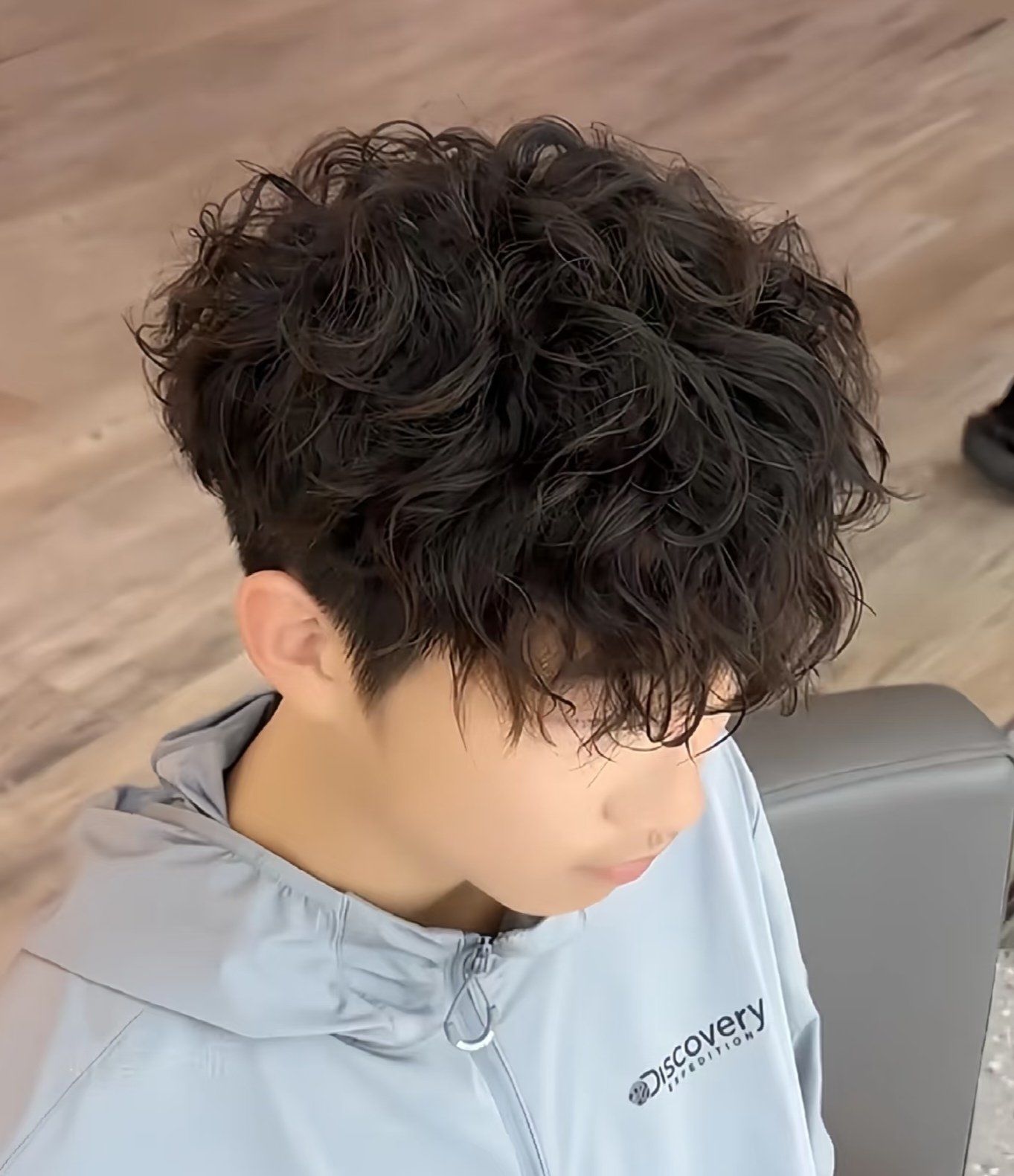 男士国潮烫发之束状纹理烫