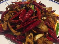 老干妈煸鱿鱼须-吕氏疙瘩汤·私家菜馆(慈云寺店)