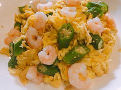 秋葵虾仁炒土鸡蛋-徐记私厨(半淞园路店)