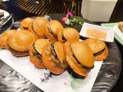 虾滑韭菜煎茄盒-川旺角川粤融合菜•海景餐厅(星海广场店)