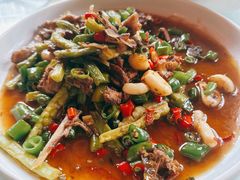 四季豆苦瓜烧土鸭-代木儿回锅肉