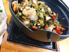 雪菜干锅蝴蝶蚌-万景饭店·鱼街农家菜