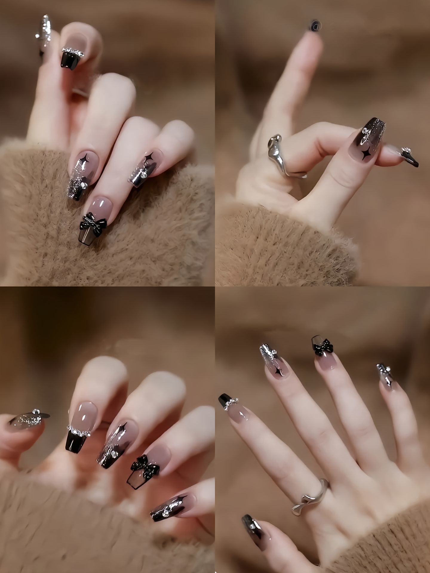 高冷黑色系美甲