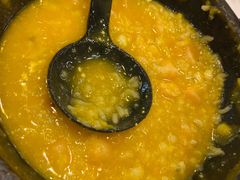 咸蛋黄煲米捞虾滑-付掌柜在成都·热炒砂锅集(金禾店)