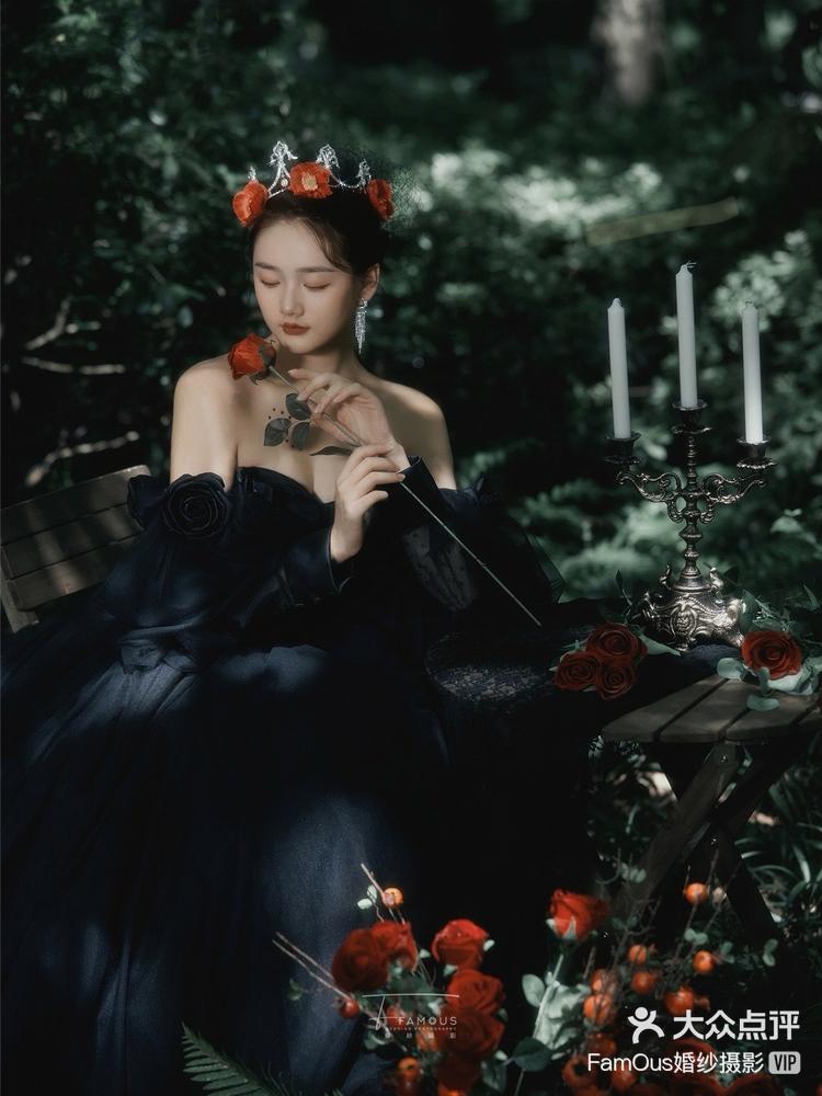 超惊艳的黑纱森系婚纱照我承认心动了