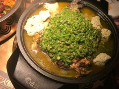 翡翠青椒烤黔鱼-烤匠麻辣烤鱼(环球中心店)