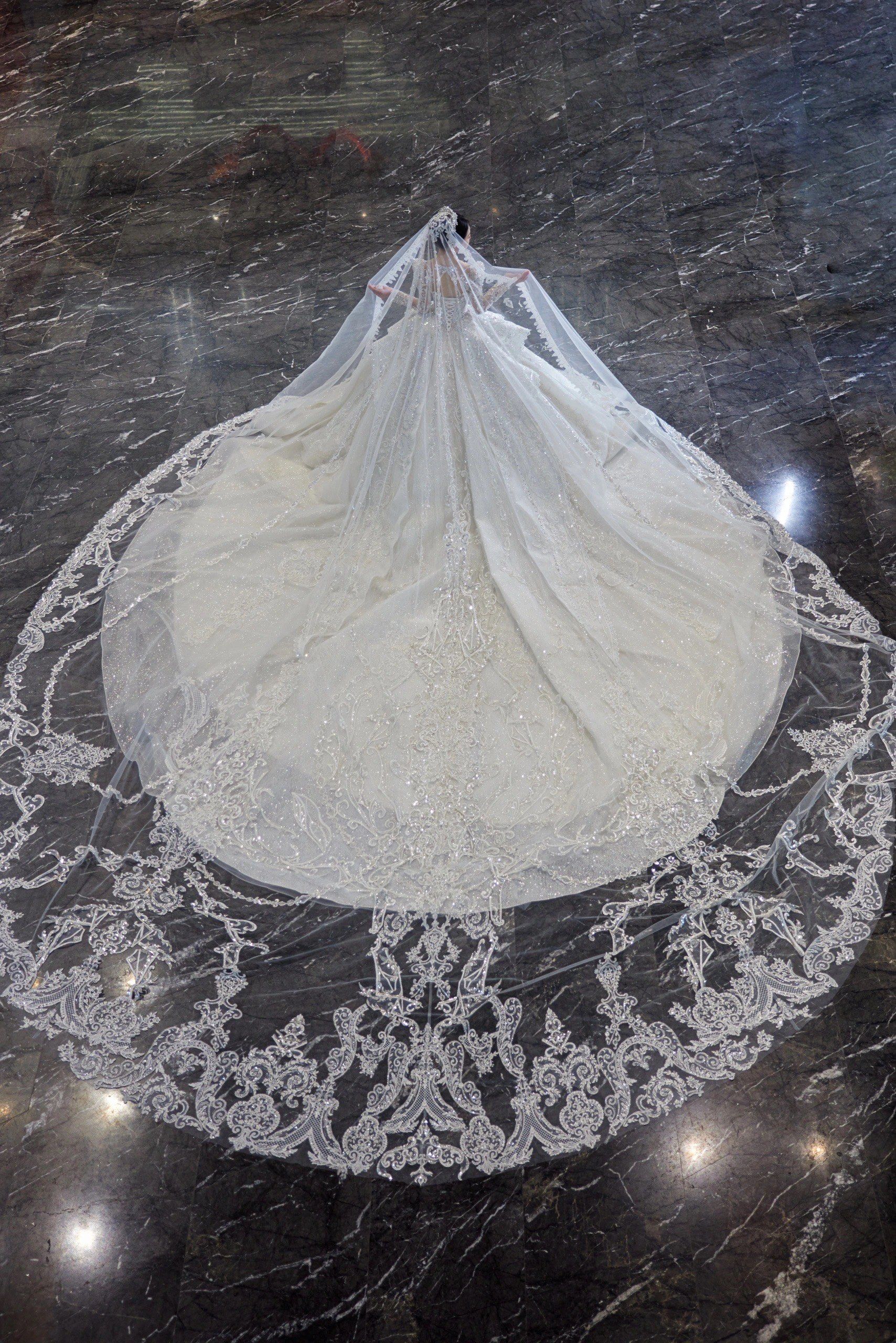 婚纱
超气质女王范拖尾💗
加上长头纱太有感觉啦
超重工奢华v