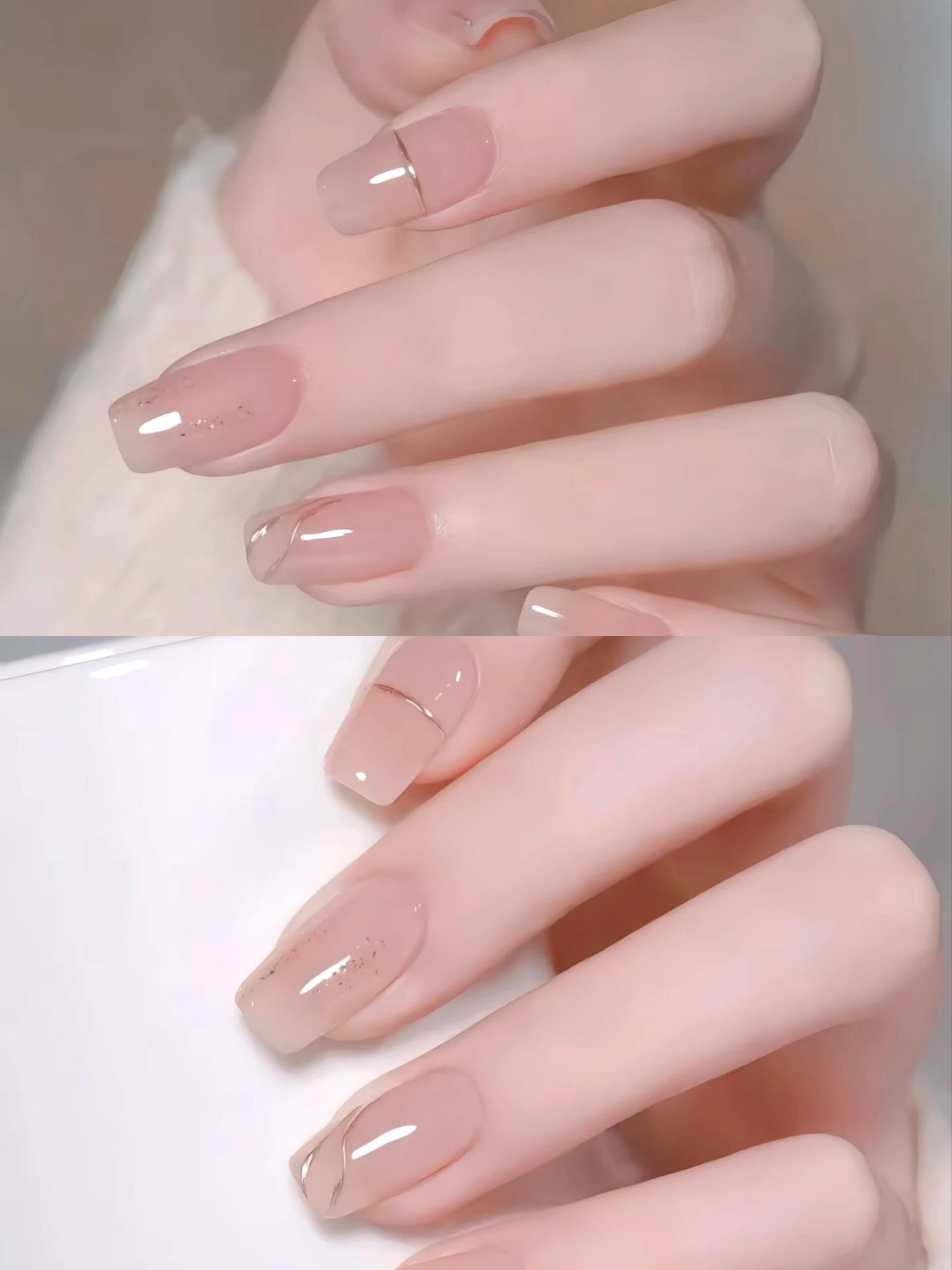 清透系美甲,清凉一夏