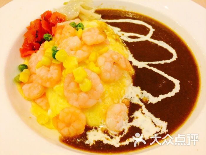 虾仁咖喱蛋包饭