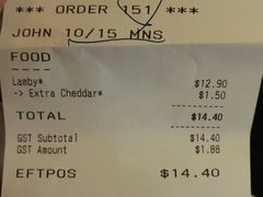 账单-Fergburger(皇后镇店)