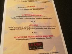 菜单-LA TABLE de Joël Robuchon Restaurant