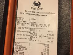 账单-Ministry of Crab(科伦坡店)