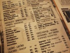 菜单-Krčma Šatlava