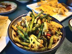 菜花广茄四季豆-清真马家锅烙