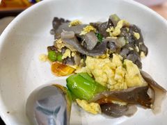 油菜蘑菇鸡蛋-北大学一食堂