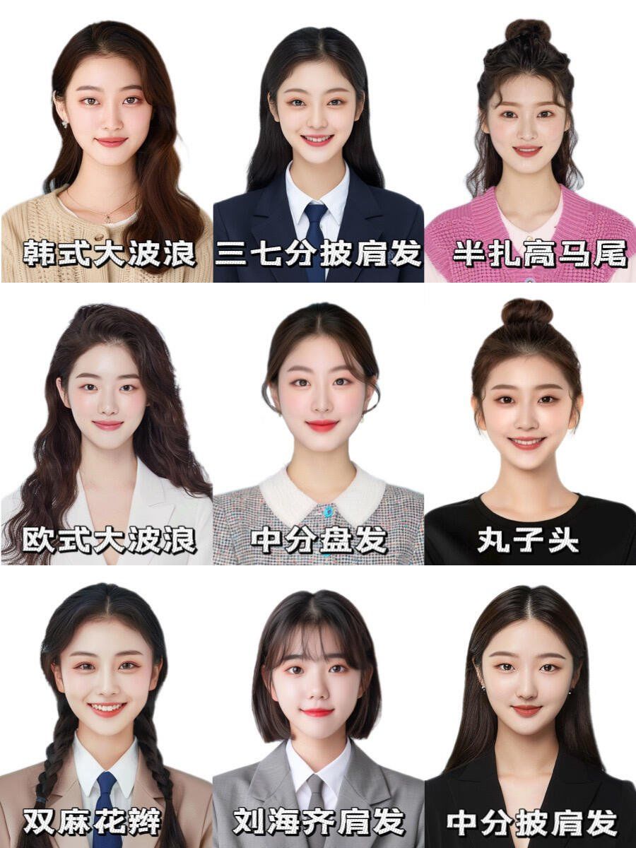 拒绝千篇一律!长发推荐这些证件照发型