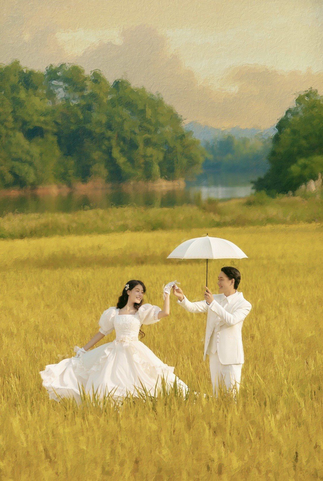 超出片的秋天稻田婚纱照#米兰婚纱摄影 #湘潭米兰婚纱摄影 #湘潭米兰