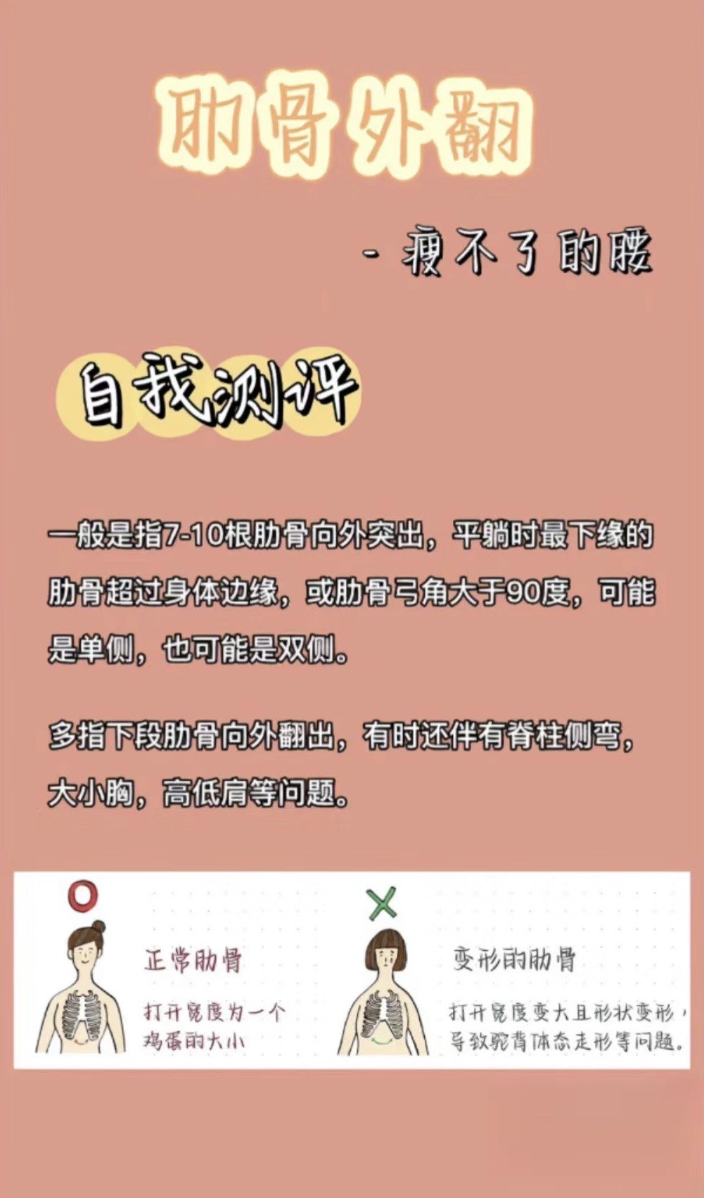 肋骨外翻自测 瑜伽普拉提科普