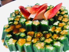 黑椒牛肉拼秋葵-将相和·海鲜蒸饺大连菜