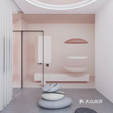 高级灰+粉色loft，全屋衣柜无把手，炫酷卫生间太惊艳！