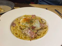 奶油培根意面配水波蛋-Cyclus Craft Kitchen薩克思手工厨房