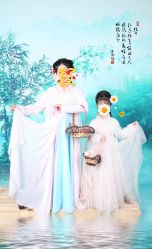 -后宫·古装汉服京剧儿童亲子全家福摄影