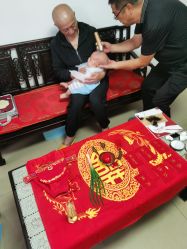 -凤鸣笔庄婴儿满月理发胎毛笔制作