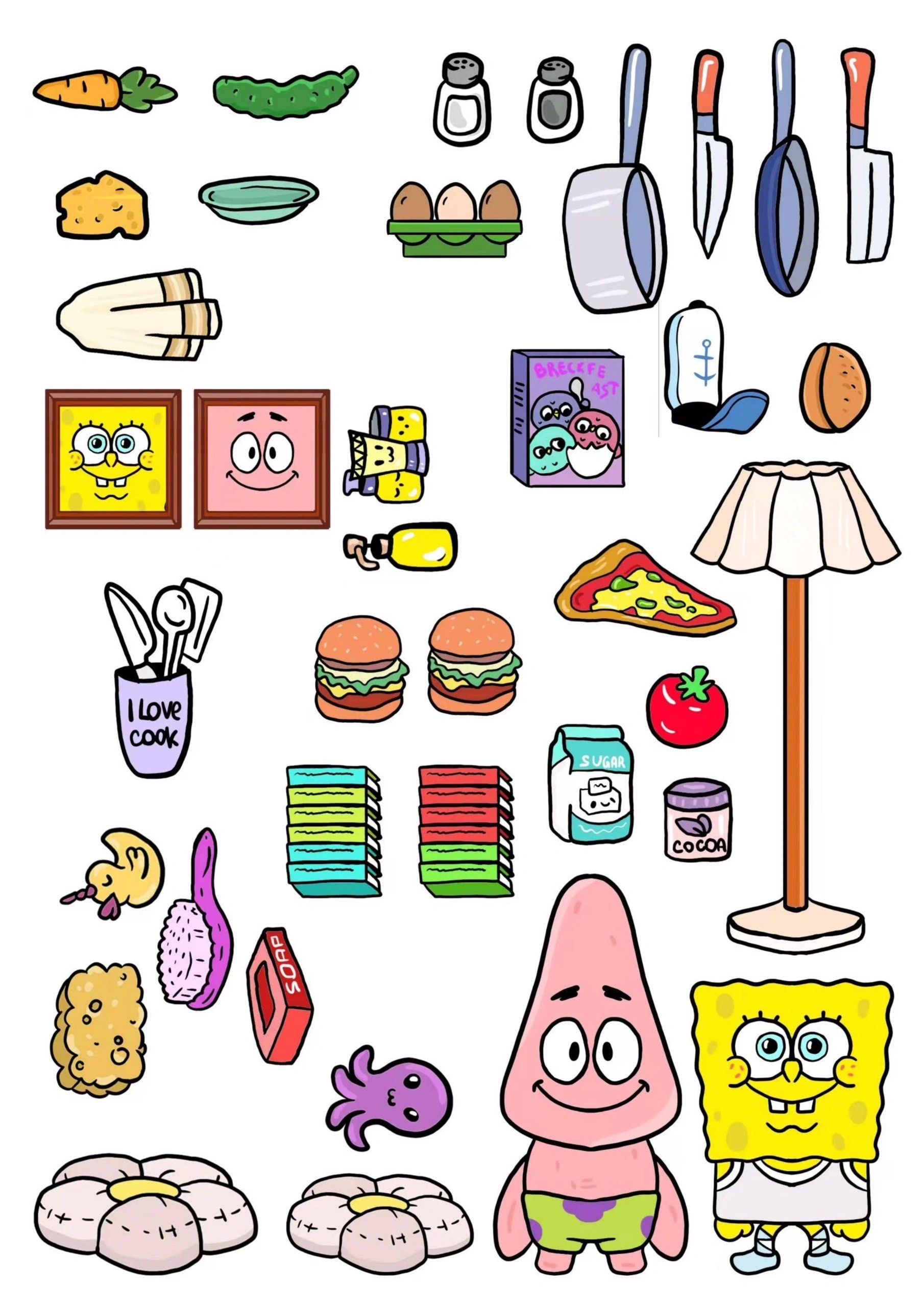 【派大星&海绵宝宝安静书素材分享】