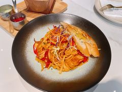 蒜辣海鲜意面-野萃山·潮汕厚果汁(十亩地店)