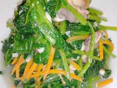 菠菜拌蚬子肉-将相和·海鲜蒸饺大连菜