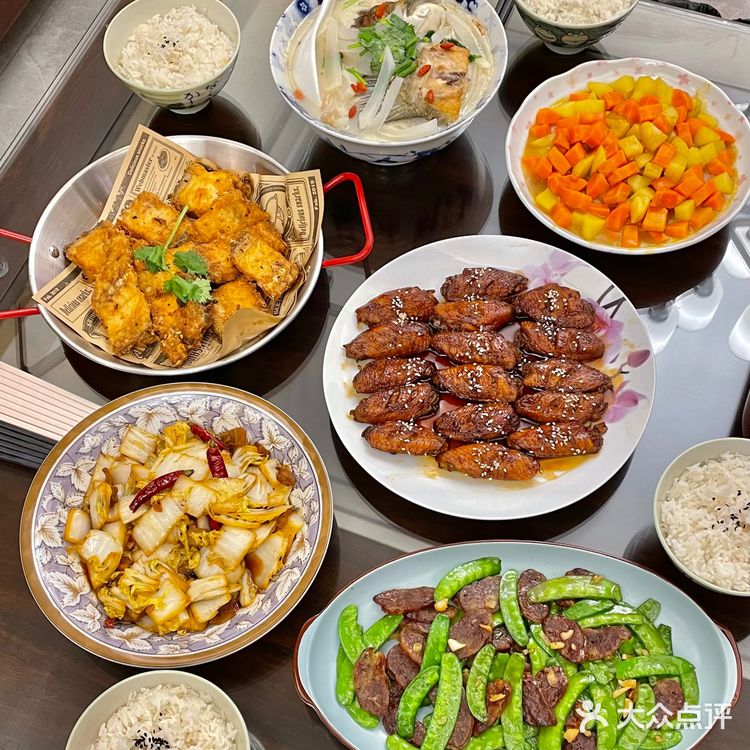 给家人做饭🍲蜜汁鸡中翅|椒盐鱼骨|鱼头萝卜汤