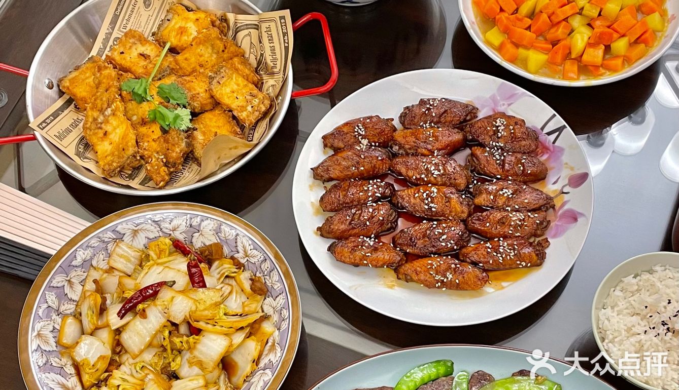 给家人做饭🍲蜜汁鸡中翅|椒盐鱼骨|鱼头萝卜汤