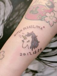 点击看大图 超级可爱的独角兽-飛凡TATTOO纹身•原创