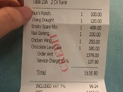 账单-Naughty Nuri’s Phuket