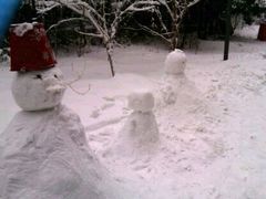 景点，雪后在公园堆的大雪人-济南森林公园