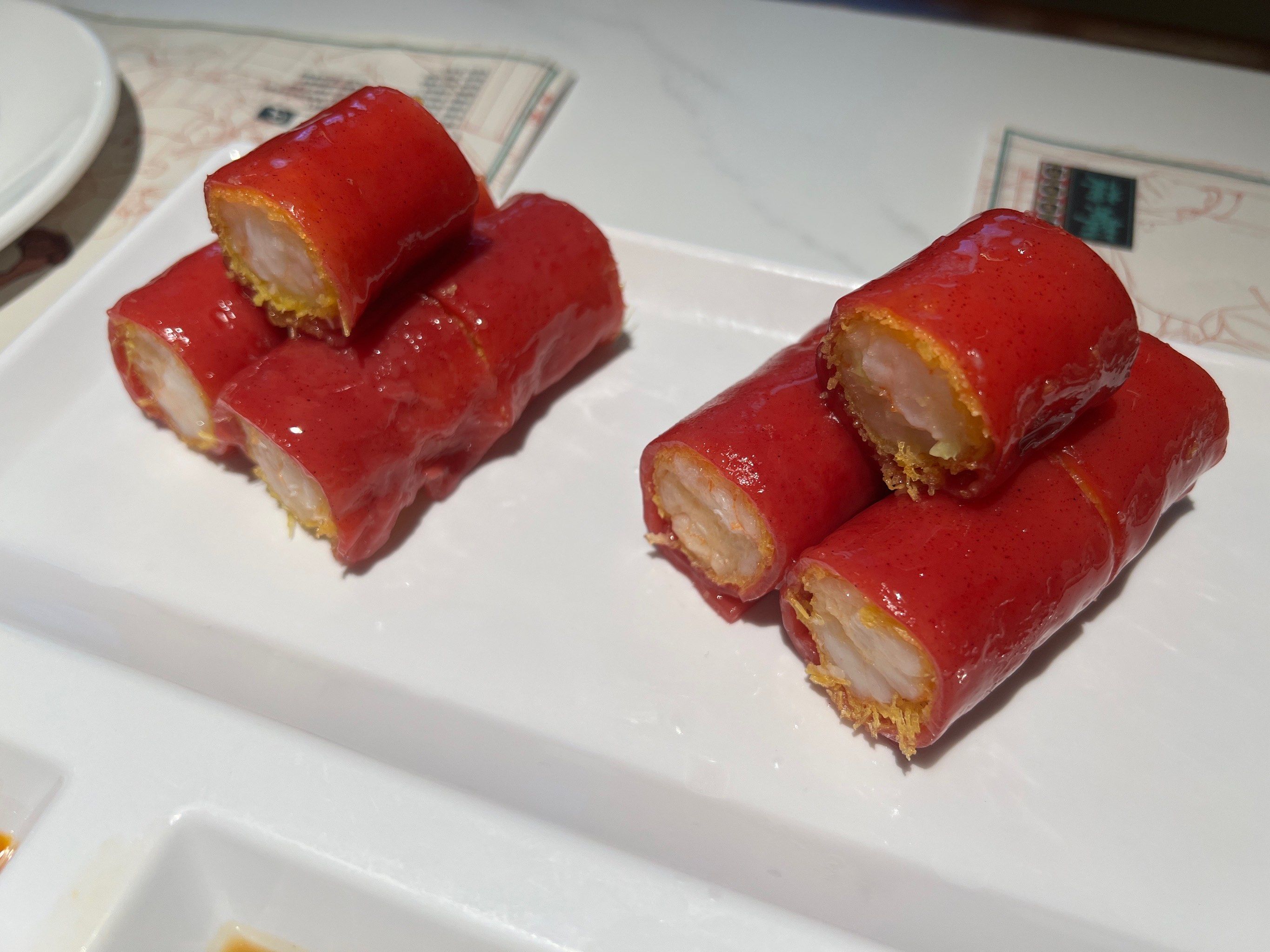 鲜虾红米肠 还是一如既往的好吃,外层软