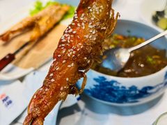 烤深海大虎虾-开海·红岛海鲜虾水饺(石老人店)