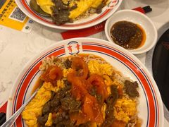 番茄滑蛋牛肉捞出前一丁-有章牛杂(石厦店)