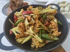 干锅有机花菜-海知道大连海鲜水饺(南山大冲店)