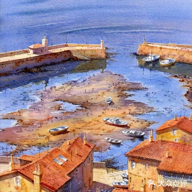 水彩下的静谧水乡村落惹人爱[加油]