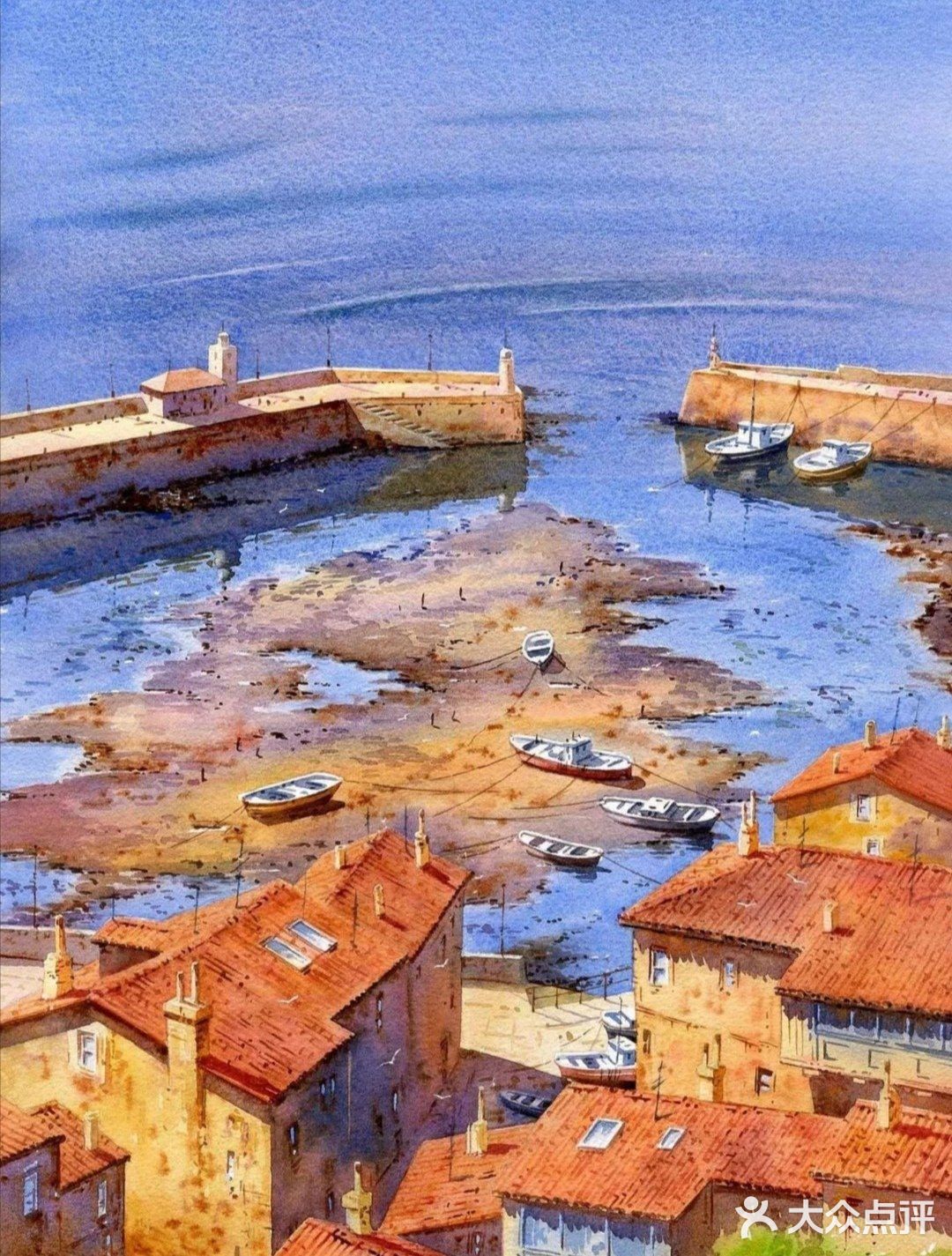 水彩下的静谧水乡村落惹人爱[加油]