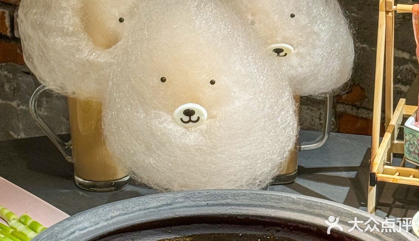 成都的火锅店都这么可爱了吗？棉花糖小狗奶茶额！