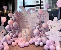 -宝宝百日宴周岁生日派对气球布置策划